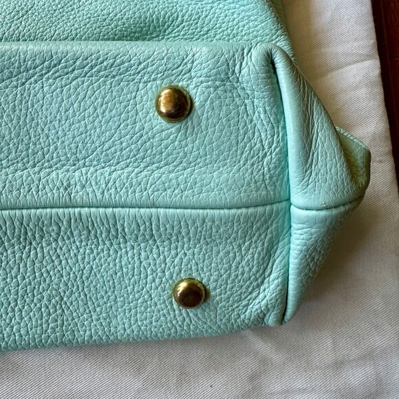 FRESHLY PICKED Original Leather Carryall Bag - Baby Blue - Great Condition - Picture 9 of 16